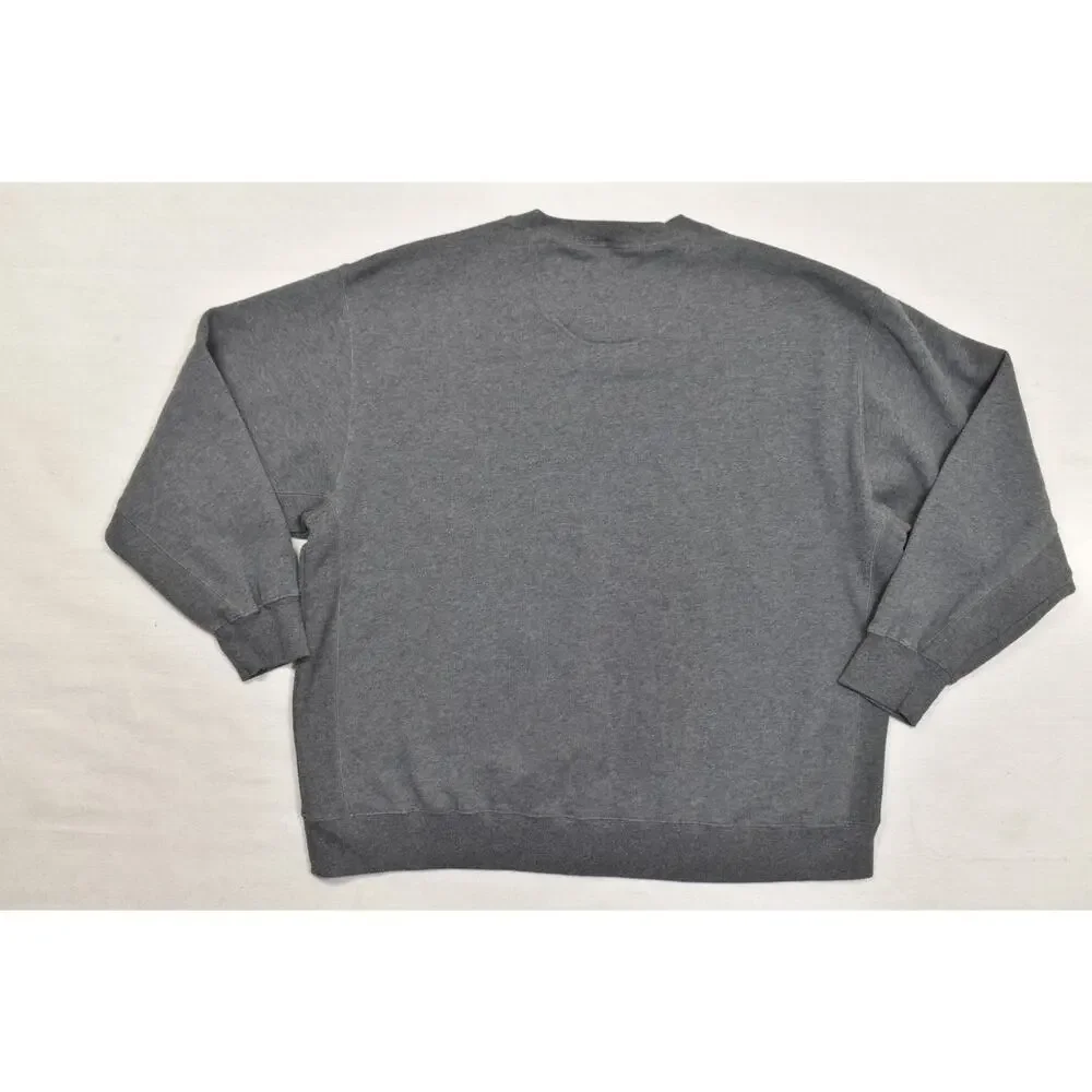 IZOD Men's 3XLT Gray Crewneck Sweatshirt Pullover Embroidered Logo Tall Fit
